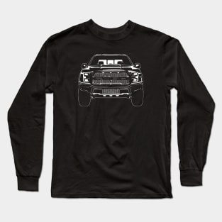 White F 150 Raptor Sketch Art Long Sleeve T-Shirt